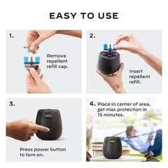 Thermacell Rechargeable Outdoor Mosquito Repeller Covers 20ft Deet Free Charcoal