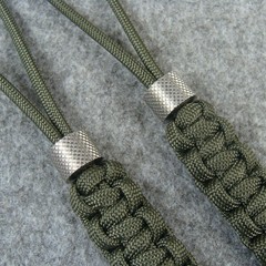2 Pack Handmade 550 Paracord Knife Lanyard With Steel Beads / Knife Pendant