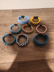 LOT: (8) Paracord Survival Bracelet – Handmade Multicolor