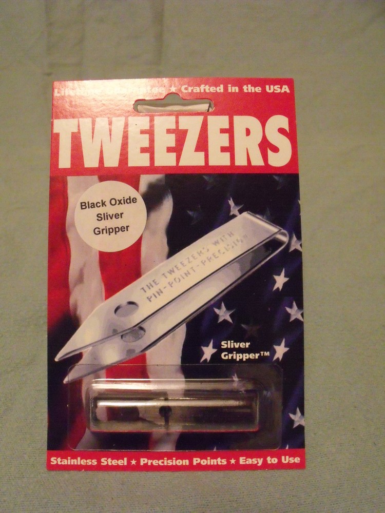 Uncle Bill’s Sliver Gripper TWEEZER, Keychain – Black Oxide – EDC/Survival Tool