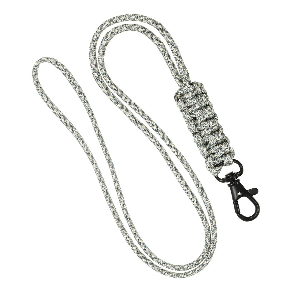 20″ Paracord Lanyard Braided Lanyard Necklace Keychain Badge Lanyard Grey Camo