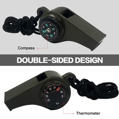 MeiNvShe 2 Pack Emergency Survival Whistle, 3-in-1 NO, GREEN