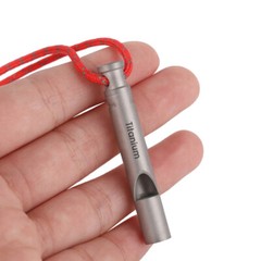Titanium Safety Whistle W/ Cord Emergency Whistle for Kayak Rescue Signaling