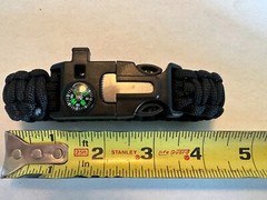 Paracord Survival Hiking Bracelet Fire Starter Compass Whistle, Cut Tactical NEW
