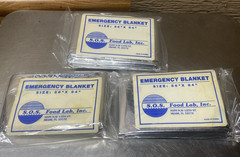 Emergency Space Blanket, Lot Of 3, 56”x 84”, Sealed, SOS Lab