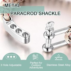 Paracord Bracelet Shackle Buckle, Metal Survival Bracelet Bow Anchor + Silver