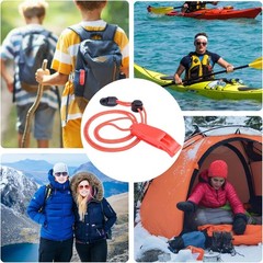 CooBigo 4Pcs Emergency Whistles, Loud Shrill Safety Whistle with Reflective