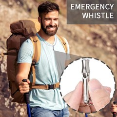 Titanium Emergency Whistle,EDC Safety Whistles Necklace for Camping Outdoor,L…