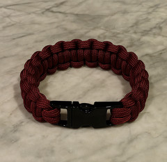 Burgundy Cobra Paracord Bracelet with Metal Buckle (Multiple Colors Available)