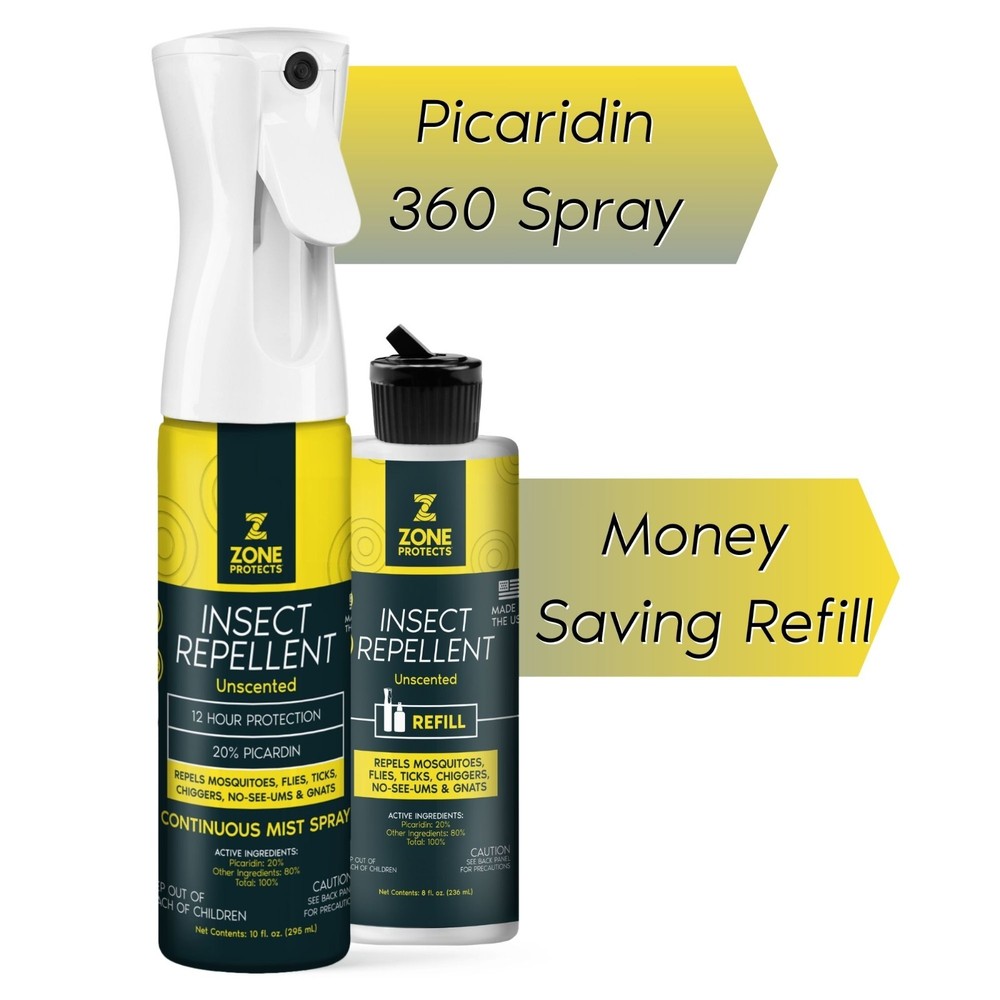 Picaridin Unscented Insect Repellent Continuous Spray + Refill Bundle