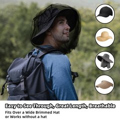 8 Pack Black Mosquito Covers Wearable Head Net Mesh Protecting Net Mosquito F…