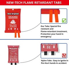 SecuCaptain Emergency Fire Blanket for Home and Kitchen – 4 Pack 40″x40″…