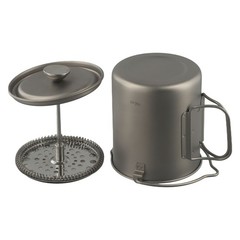 Titanium Camping Coffee Pot Lightweight and Rust resistant 750ml Capacity