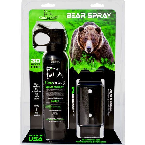 GrizGuard Bear Spray Fog Repellent Defense Safety Protection 30 Foot EPA Reg