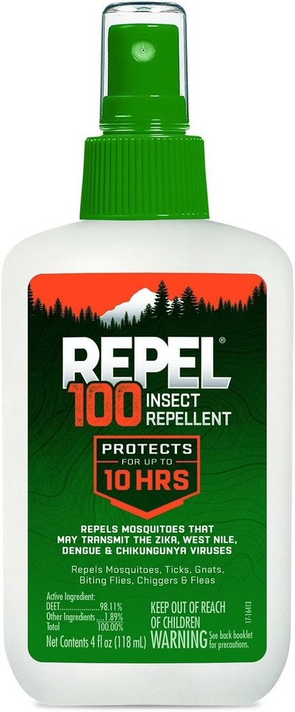 Repel 100 Insect Repellent, Pump Spray, 4-Fluid Ounces, 10-Hour Protection khry