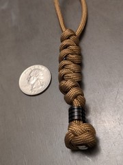 Paracord Knife Lanyard 750 LBS In Sand Beige with Steel Bead