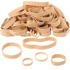 HAIDIBAO-Rubber Bands Assorted Sizes 65Pcs Beige Mixed Wide Elastic