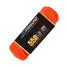 FISHLUND Paracord Rope 4mm Type III 550 250FT Reflective Parachute Rope