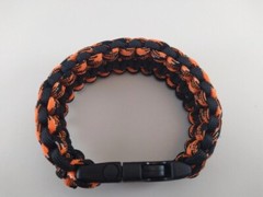 Orange, Black, White/Black King Cobra Paracord Bracelet with whistle buckle