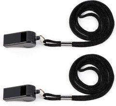 Plume’CHJ Pink Sports Referee Whistles with Lanyard, 2 Pack Loud ABS Plastic