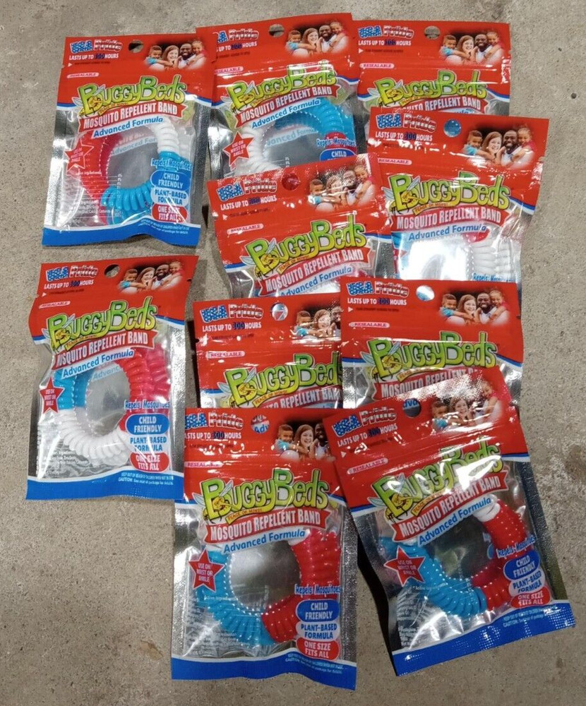 Mosquito/Insect Bug Repellent Wristbands – Red/White/Blue Patriotic – 10 Count