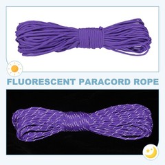 Reflective Fluorescent Paracord Rope 4mm 98 ft for Camping (Purple)