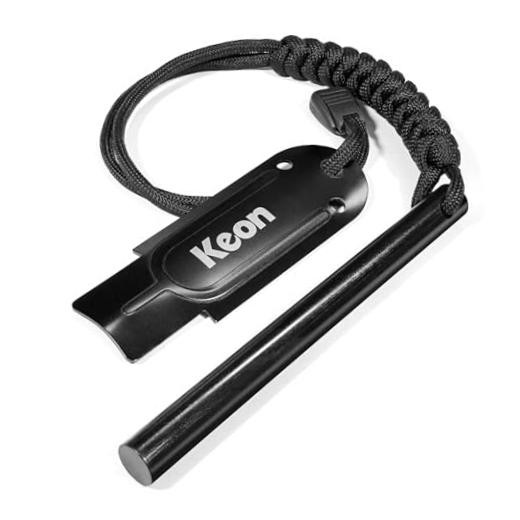 Keon Flint and Steel fire Starter kit, Ferro Rod fire Starter Survival Tool,