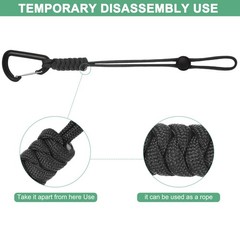 2-Pack Paracord Keychains with Clips 10 Inch [Black]