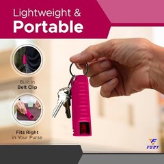 Hardshell Pepper Spray – 12Ft Range, Max Strength, UV Dye Identifier, Pink