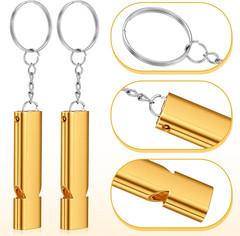 50 Pcs Emergency Whistle, Aluminum Alloy Safety Whistles with Keychain 120 Db Lo