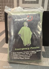 Prepared4X Dual Purpose Emergency, Poncho & Space Blanket .nib