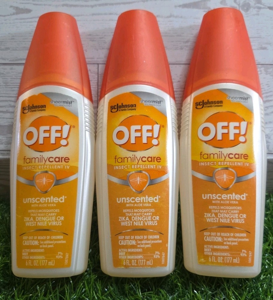 3 x OFF FamilyCare Insect & Mosquito Repellent Spritz Unscented Bug spray 6 OZ