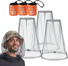 3PCS Mosquito Head Protecting Net with Storage Bag, Face Mesh, Fine Mesh Insect