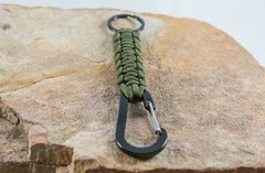 Paracord Lanyard Keychain w/ Carabiner Survival Tactical -2 Pack – Green & Black