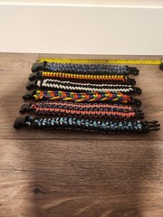 LOT: (6) Paracord Survival Bracelet – Handmade Multicolor – Outdoor Camping Hike