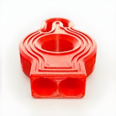 Infinity Whistle. A 3d Printed Loud Whistle, Red, Pla plastic