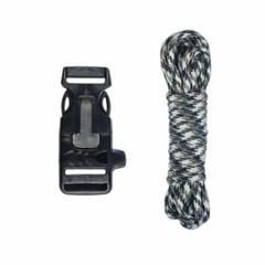 Paracord Survival Kit With Utility Buckle, Fire Starter, and Whistle. 45 Colors!