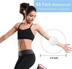 55-Pack Waterproof Transparent Adhesive Patches for Libre 1/2 – User Friendly
