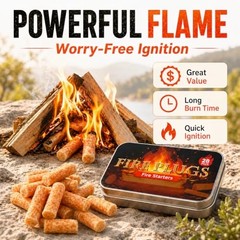 28 Pack Fire Plugs Fire Starters, Waterproof Portable Fire Starters with 5+