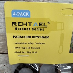 REHTAEL Keychain Paracord Carabiner Military Braided Heavy Duty Key Chain 2 Pack