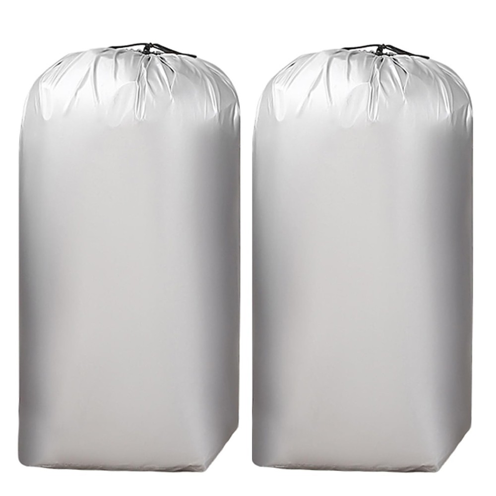 OMVMO 2 Pack Laundry Bag，Drawstring Bag,Storage Bag for XXL – 2Pcs, Silver