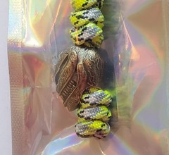 Knife Lanyard 550 Paracord Marvel Venom Half Skull UV Reactive Yellow Grey Black