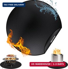 36» Round Fire Pit Mat for Solo Stove Bonfire,Double-Sided Fireproof Grill Mat,