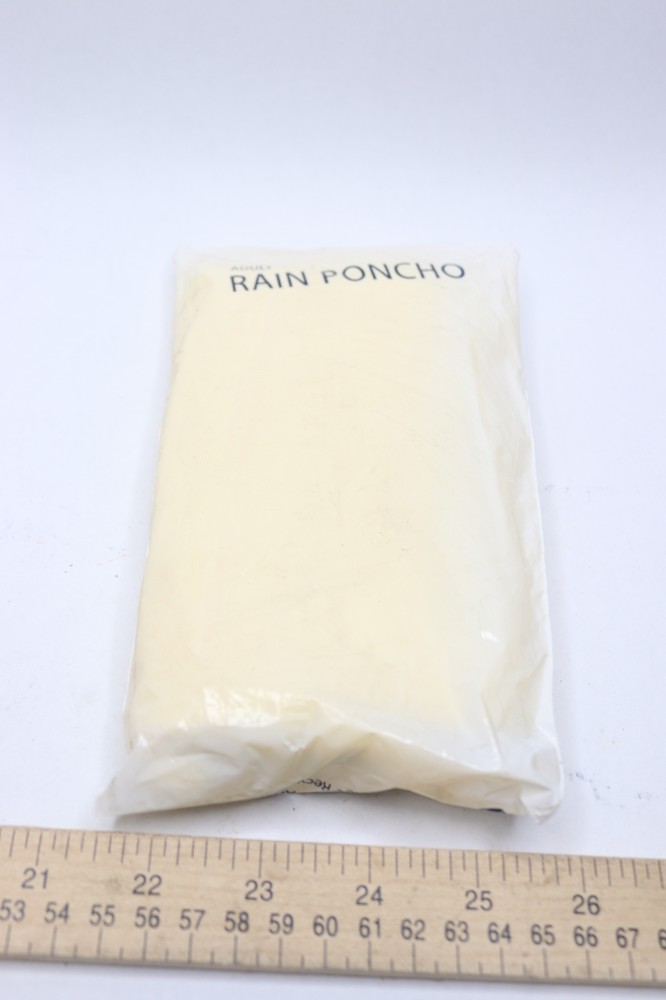 Adult Rain Poncho Light Weight Reusable Plastic with Hood White 1800