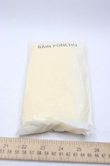 Adult Rain Poncho Light Weight Reusable Plastic with Hood White 1800