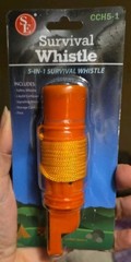 5 in 1 Emergency Hiking Camping SURVIVAL COMPASS WHISTLE TOOL Orange CCH5-1