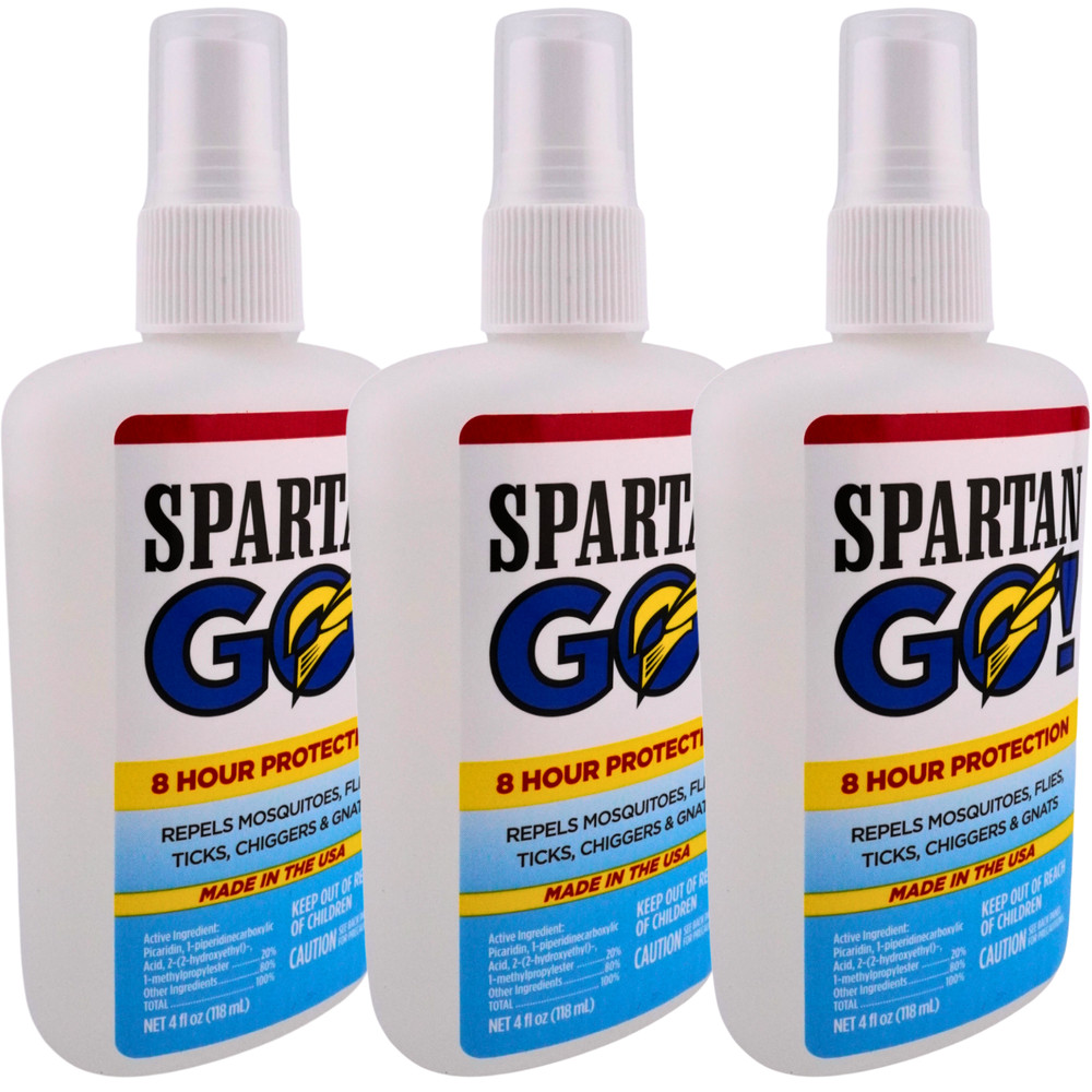 Spartan GO! Insect Repellent Spray 4oz – 20% Picaridin – 8 Hour Protection, 3-PK