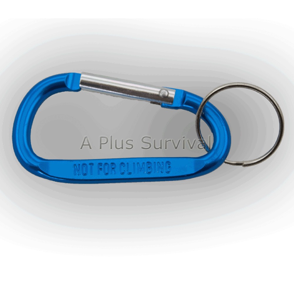 2 Pack Small Carabiner Keychain Backpack Belt Camping Survival Kit – Light Blue