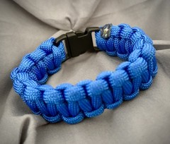 Blue Nylon Paracord Bracelet Adjustable for Camping Hiking Backpacking