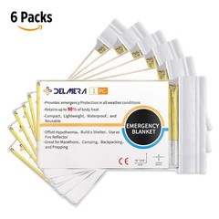 Delmera Emergency Mylar Thermal Blankets-Gold 56×84 Designed for NASA,Military